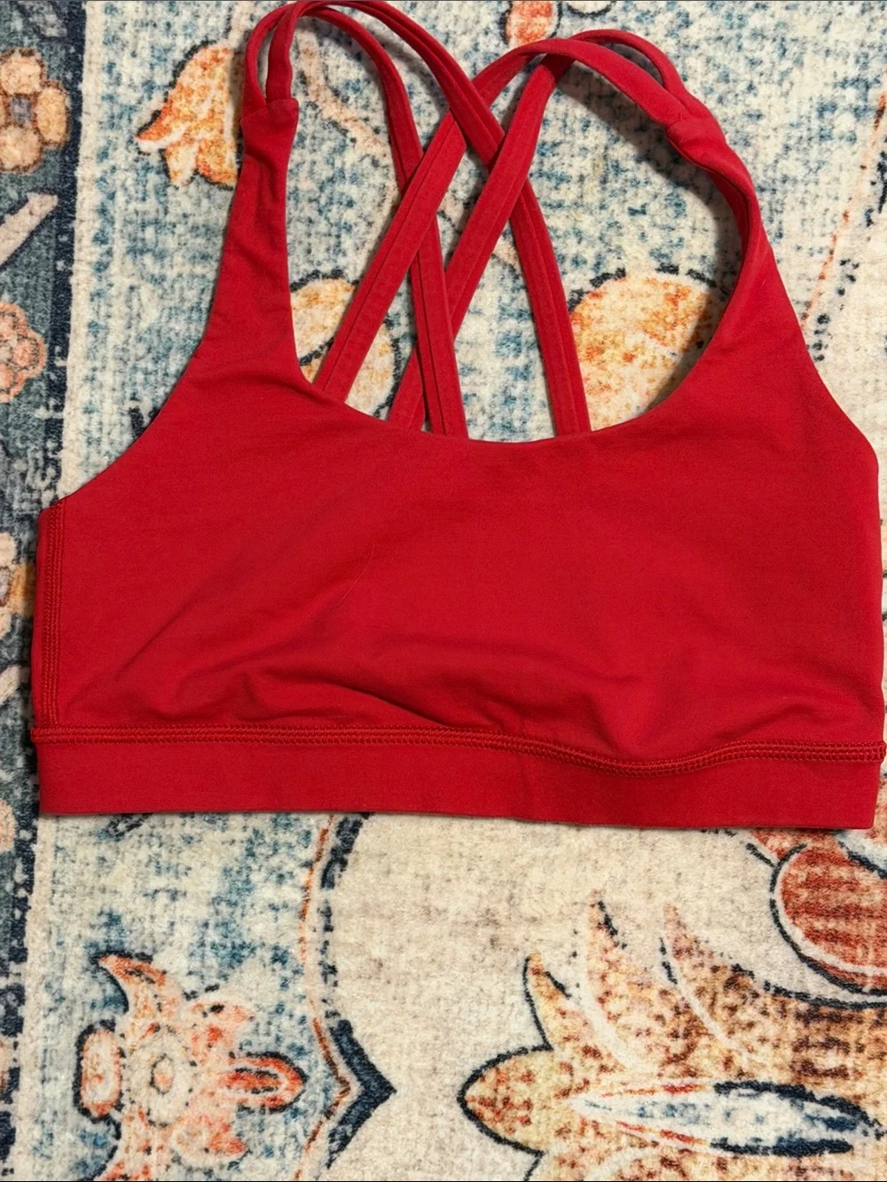 Lululemon Red Crisscross Back Sports Bra - - Picture 1 of 5